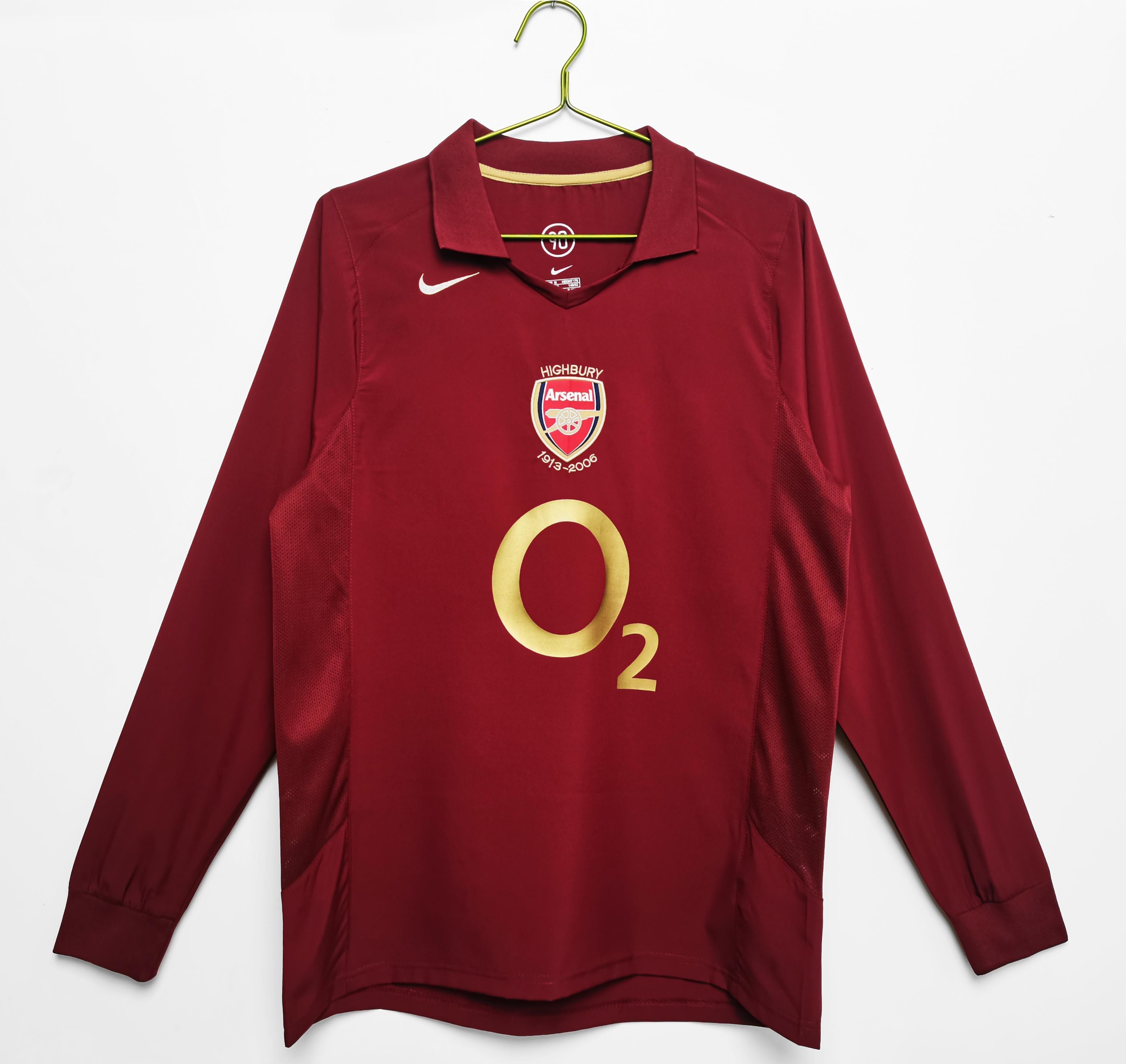 Camiseta de local de manga larga del Arsenal 2005-2006