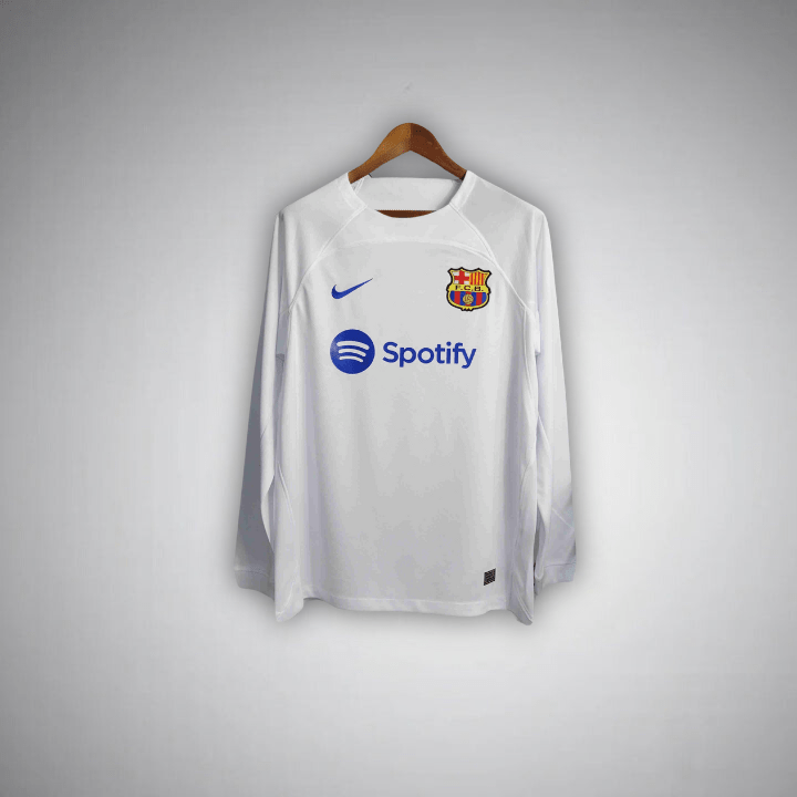 Camiseta visitante de manga larga blanca del FC Barcelona 23/24