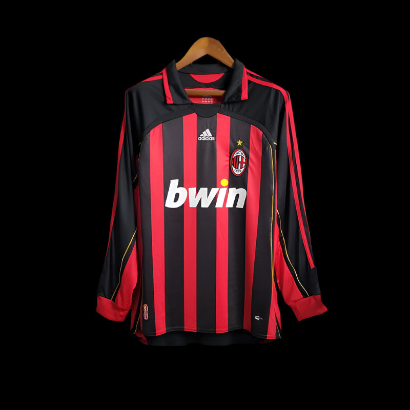 AC Milan Local 06/07 - Camiseta Retro de Manga Larga