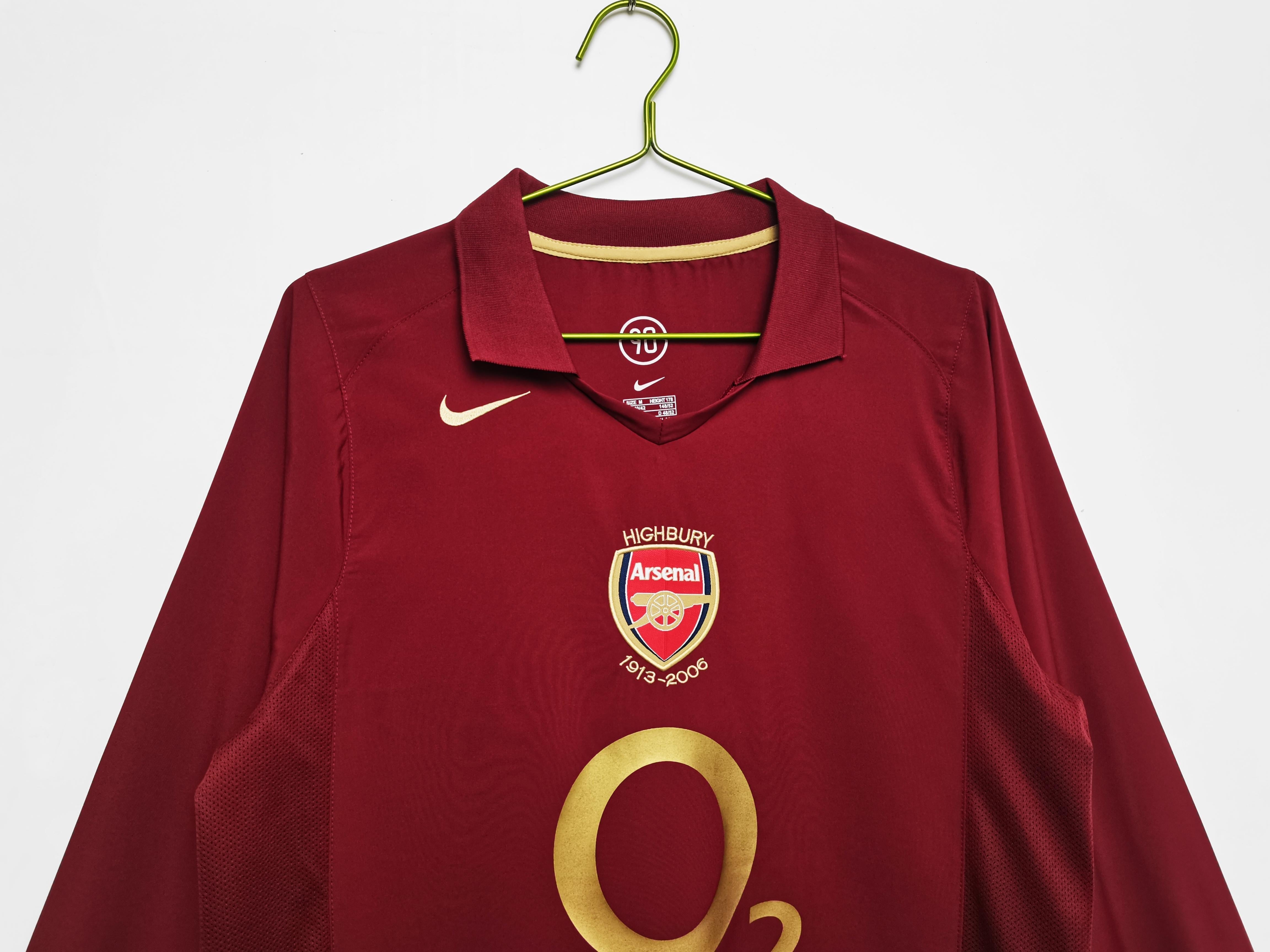 Camiseta de local de manga larga del Arsenal 2005-2006