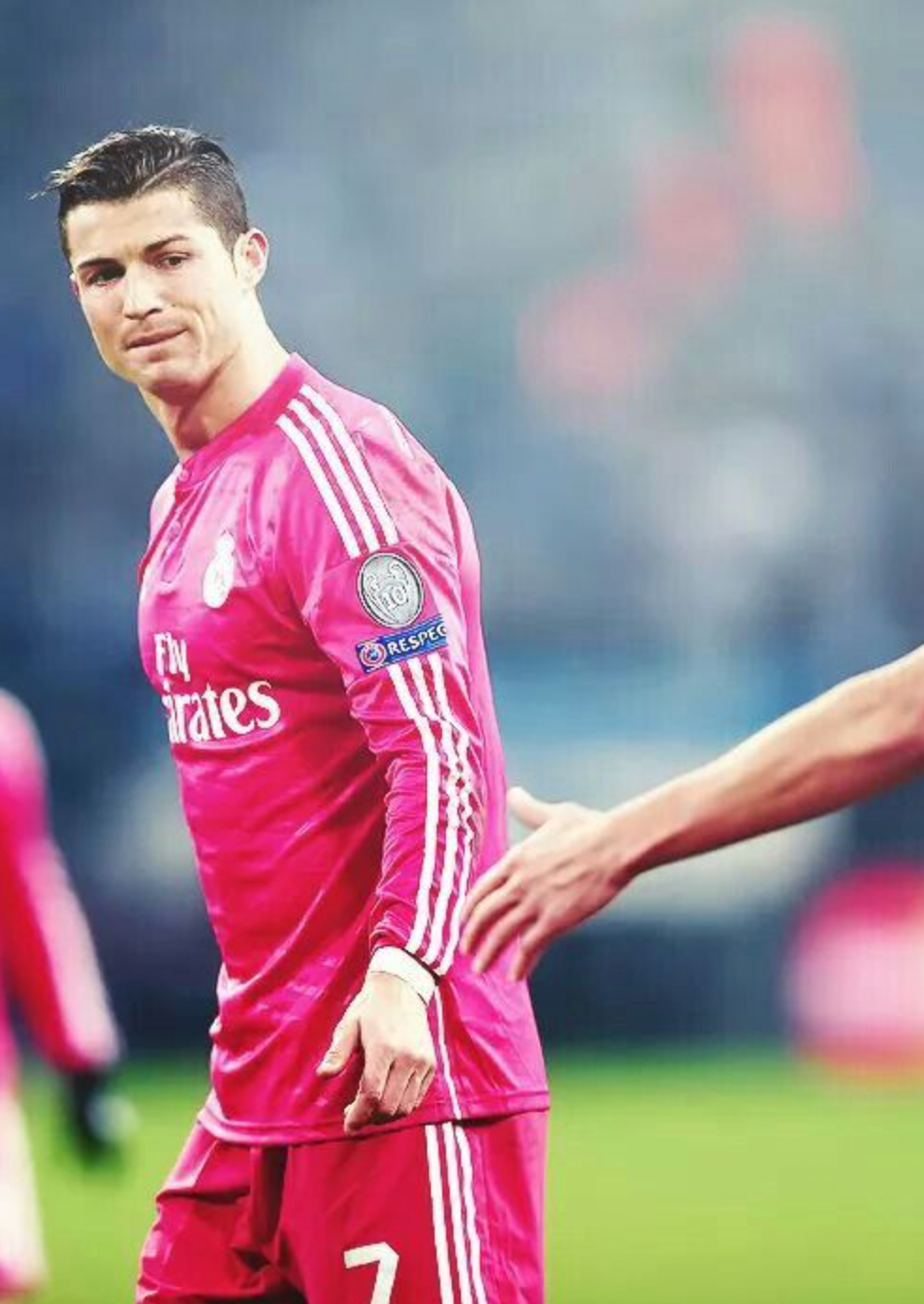 2014/2015 Real Madrid pink long sleeve retro jersey